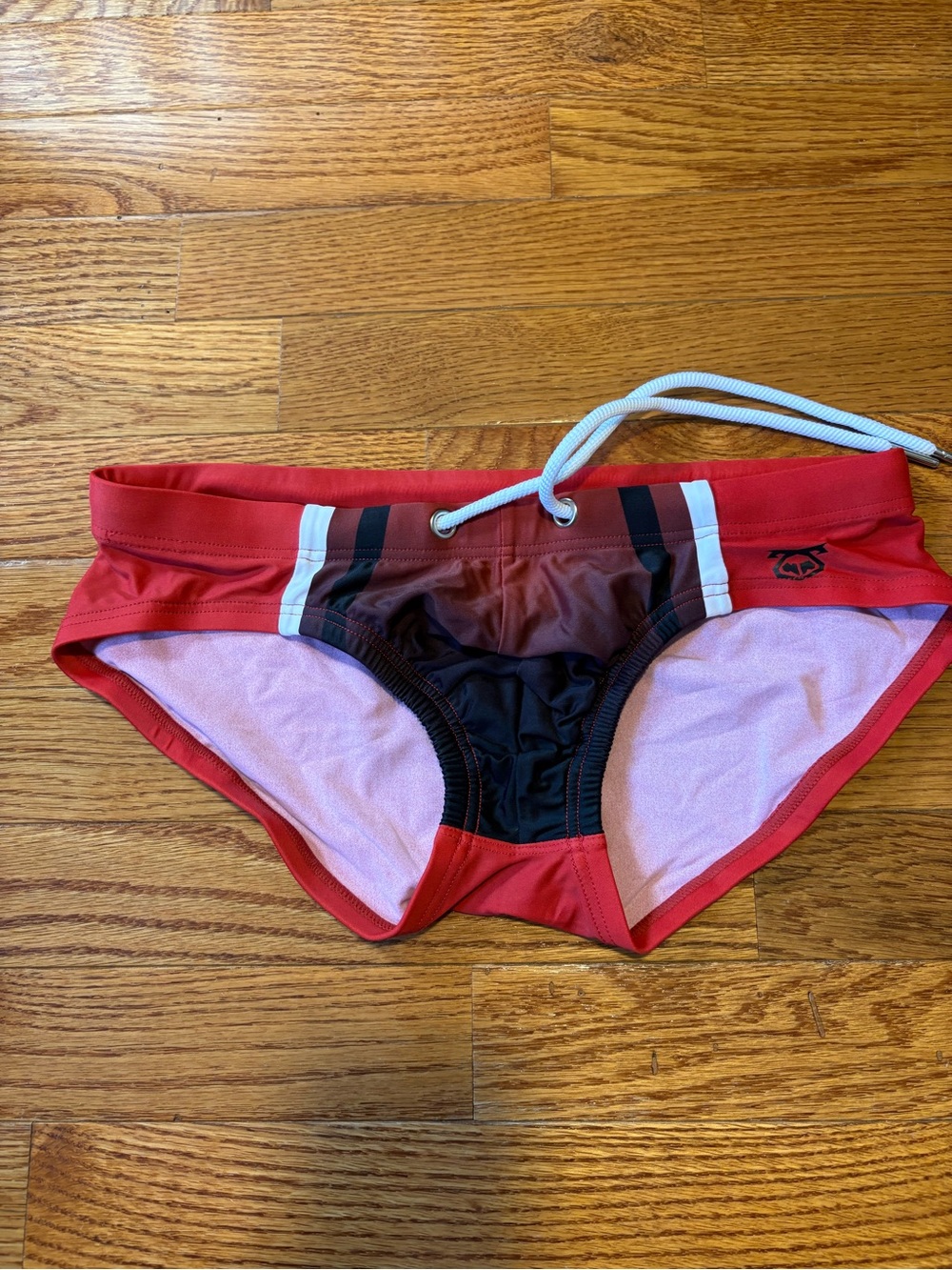 Nasty Pig Red Swim Briefs with Black & White Accents
